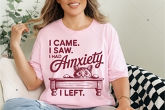 Vintage Funny Cat PNG,I Came I Saw I Had Anxiety PNG,Mental Product Image 3