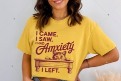 Vintage Funny Cat PNG,I Came I Saw I Had Anxiety PNG,Mental Product Image 4