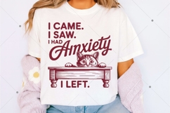 Vintage Funny Cat PNG,I Came I Saw I Had Anxiety PNG,Mental Product Image 2