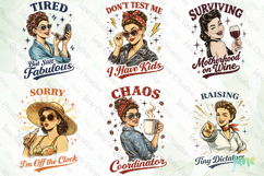 Vintage Funny Mama PNG Bundle Clipart Product Image 4