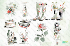 Vintage Garden Girl PNG Clipart Bundle Product Image 7