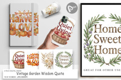 Vintage Garden Quote Digital Paper Product Image 1