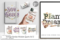 Vintage Garden Quote Digital Paper Product Image 1