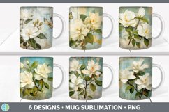 Bundle of six Decoupage Gardenias Mug Wrap designs.