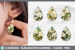 Bundle of six Decoupage Gardenias Teardrop Earrings designs.