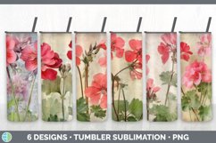 Bundle of six Decoupage Geraniums Tumbler designs.