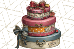 Vintage Gift Boxes Clipart PNG, Romantic Antique Boxes Product Image 3