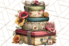 Vintage Gift Boxes Clipart PNG, Romantic Antique Boxes Product Image 3
