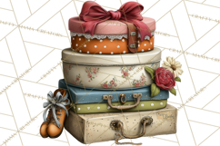 Vintage Gift Boxes Clipart PNG, Romantic Antique Boxes Product Image 4
