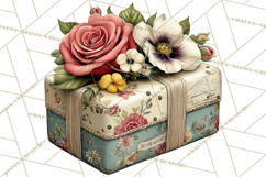 Vintage Gift Boxes Clipart PNG, Romantic Antique Boxes Product Image 5