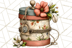 Vintage Gift Boxes Clipart PNG, Romantic Antique Boxes Product Image 4