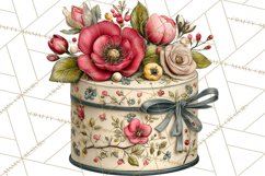 Vintage Gift Boxes Clipart PNG, Romantic Antique Boxes Product Image 5