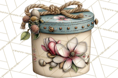 Vintage Gift Boxes Clipart PNG, Romantic Antique Boxes Product Image 4