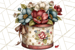 Vintage Gift Boxes Clipart PNG, Romantic Antique Boxes Product Image 5
