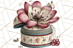 Vintage Gift Boxes Clipart PNG, Romantic Antique Boxes Product Image 3
