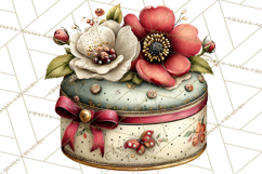 Vintage Gift Boxes Clipart PNG, Romantic Antique Boxes Product Image 4
