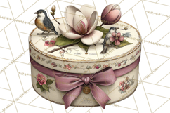 Vintage Gift Boxes Clipart PNG, Romantic Antique Boxes Product Image 5