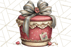 Vintage Gift Boxes Clipart PNG, Romantic Antique Boxes Product Image 2