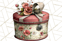 Vintage Gift Boxes Clipart PNG, Romantic Antique Boxes Product Image 4