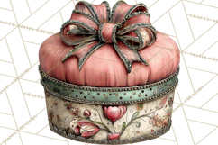 Vintage Gift Boxes Clipart PNG, Romantic Antique Boxes Product Image 3