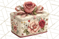Vintage Gift Boxes Clipart PNG, Romantic Antique Boxes Product Image 5