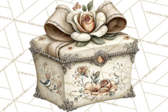 Vintage Gift Boxes Clipart PNG, Romantic Antique Boxes Product Image 4