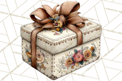 Vintage Gift Boxes Clipart PNG, Romantic Antique Boxes Product Image 5