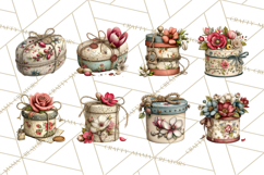 Vintage Gift Boxes Clipart PNG, Romantic Antique Boxes Product Image 2