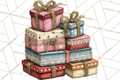 Vintage Gift Boxes Clipart PNG, Romantic Antique Boxes Product Image 3