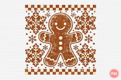 Rustic Gingerbread Man Christmas PNG, Vintage Holiday Png Product Image 1