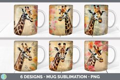 Bundle of six Decoupage Giraffes Mug Wrap designs.