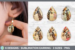 Bundle of six Decoupage Giraffes Teardrop Earrings designs.
