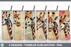 Bundle of six Decoupage Giraffes Tumbler designs.