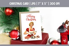 Merry Christmas Card Printable | Vintage Pin Up Girl PNG Product Image 1