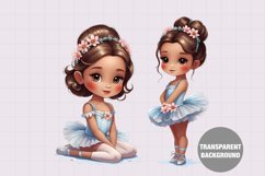 Watercolor ballerina clipart, Vintage girl clipart Product Image 1