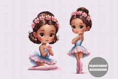 Little ballerina illustration, Vintage girl clipart Product Image 1