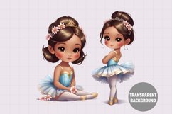 Little girl ballerina clipart, Vintage girl clipart Product Image 1