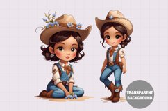 Cowgirl clipart, Wild West party, Vintage girl clipart Product Image 1