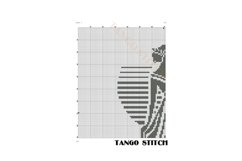 Vintage girl silhouette easy cross stitch pattern - Tango Stitch