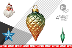 Glass Christmas Ornaments Clipart Product Image 1