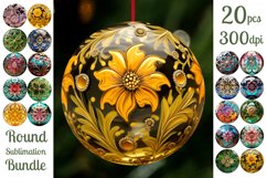 Vintage Glass Ornaments / 3D Christmas Ornaments Png Product Image 1