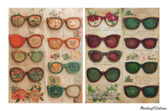 Vintage Glasses Scrapbook Papers Floral Background Ephemera Product Image 3