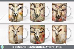 Bundle of six Decoupage Goats Mug Wrap designs.