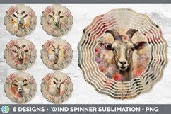 Bundle of six Decoupage Goats Wind Spinner designs.
