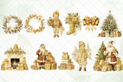 Vintage Gold Christmas Sublimation Bundle Product Image 2