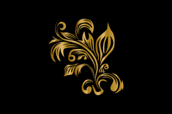 Vintage gold floral ornate decorative corner motif graphic Product Image 2