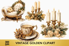 18 PNG vintage golden clipart, vintage golden Bundle Product Image 4