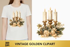4 PNG vintage golden clipart, vintage golden sublimation cha Product Image 2