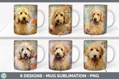 Bundle of six Decoupage Goldendoodles Mug Wrap designs.