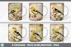 Bundle of six Decoupage Goldfinches Mug Wrap designs.